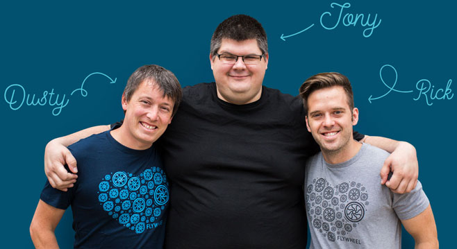 Dusty Davidson with Flywheel Co-Founders