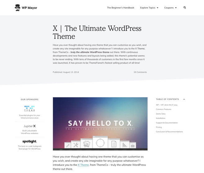 My first ever contribution to WordPress - a theme review on WP Mayor
