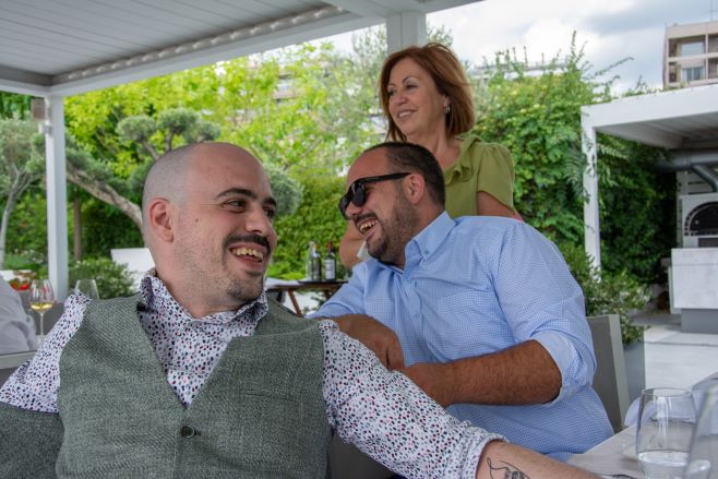 Basilis enjoying with Friends